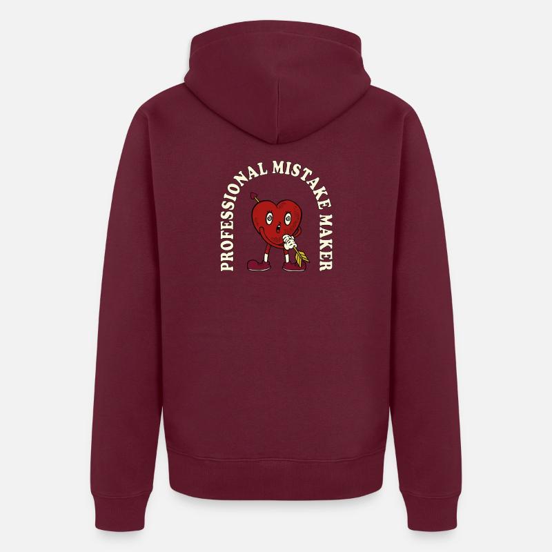 Professional Mistake Maker – Retro Comic Humor Unisex Premium Bio Zip Hoodie