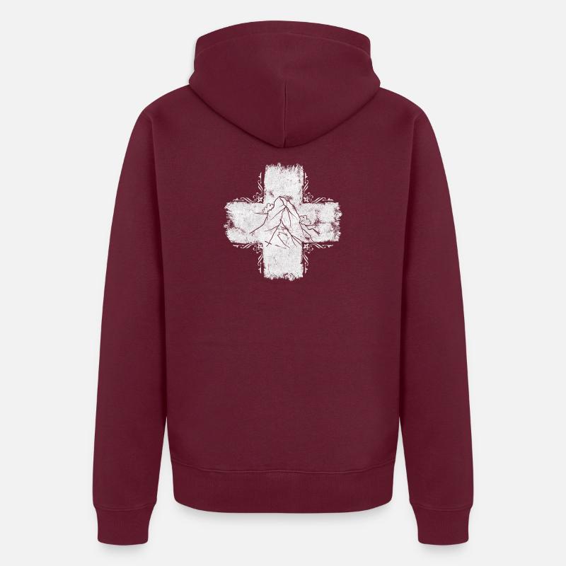 Schweiz 🇨🇭 Suisse Schweizer Fahne Unisex Premium Bio Zip Hoodie