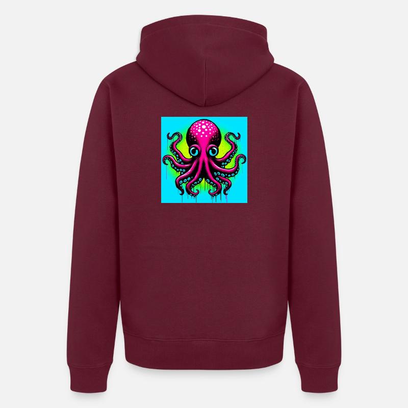 Pieuvre - Veste à capuche bio Premium Unisexe - bourgogne