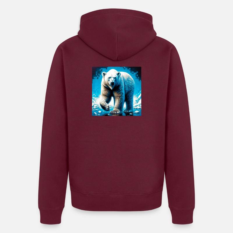 ours blanc - Veste à capuche bio Premium Unisexe - bourgogne