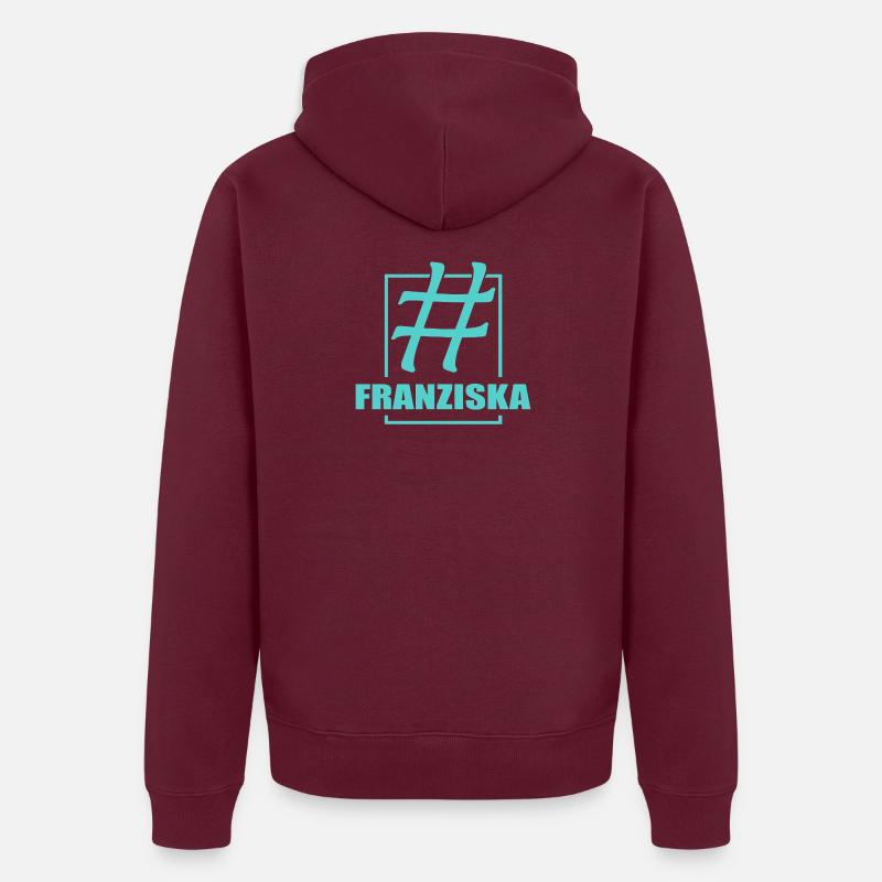 Franziska als Name Unisex Premium Bio Zip Hoodie