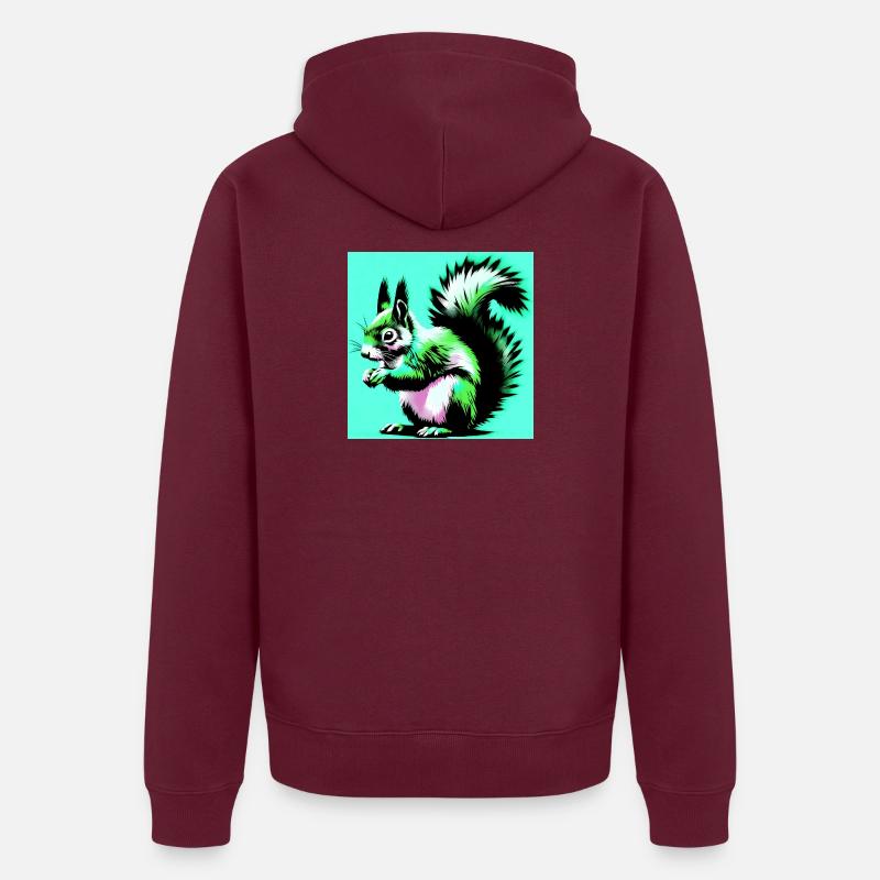 écureuil - Veste à capuche bio Premium Unisexe - bourgogne
