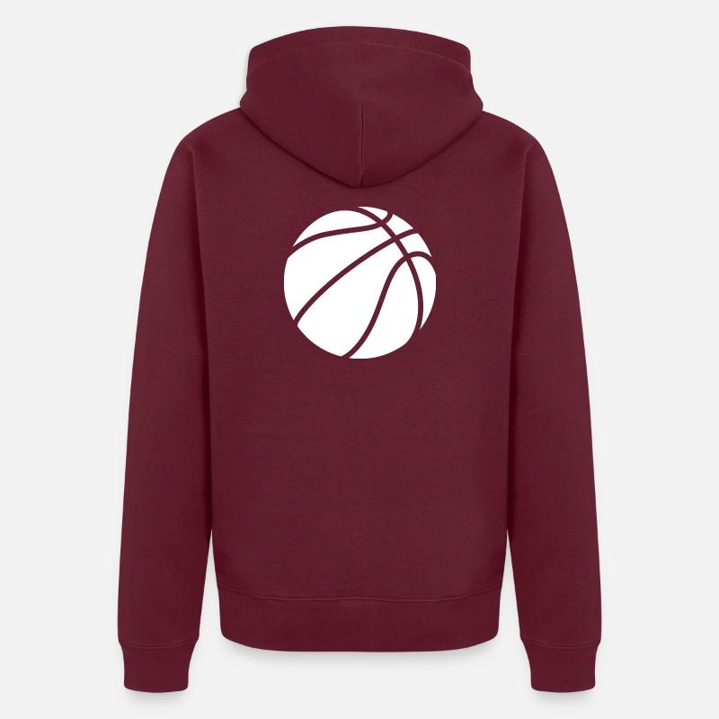 Basketball logo white - Unisex Premium Organic Zip Hoodie - burgundy