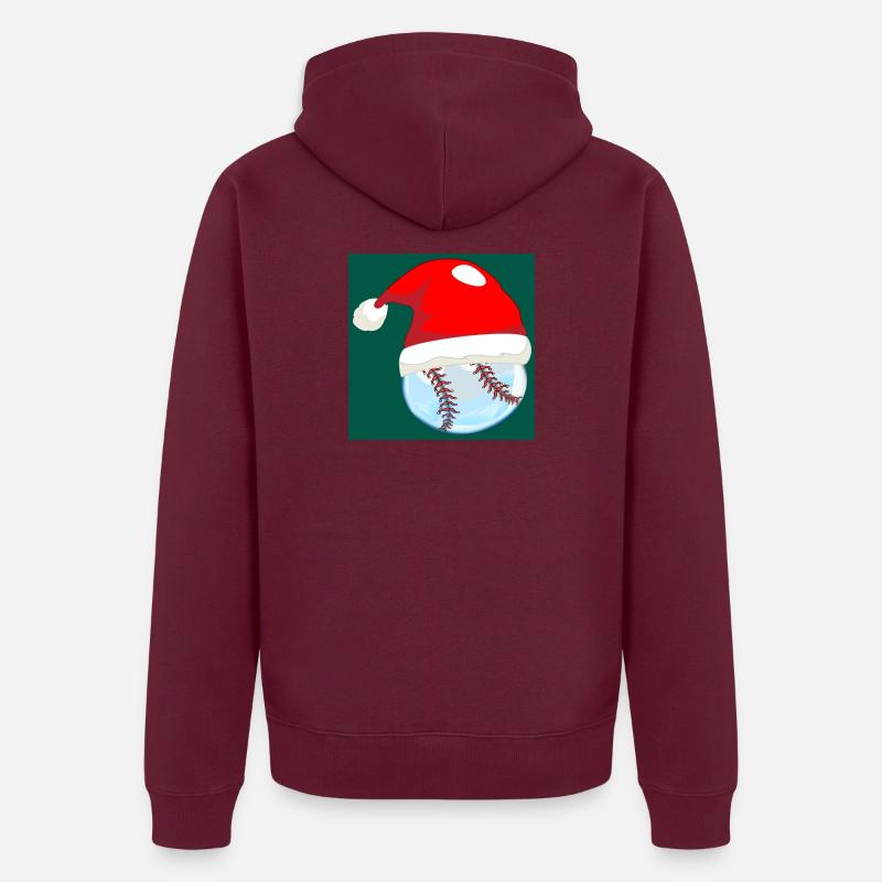 BASEBALL DE NOËL - Veste à capuche bio Premium Unisexe - bourgogne