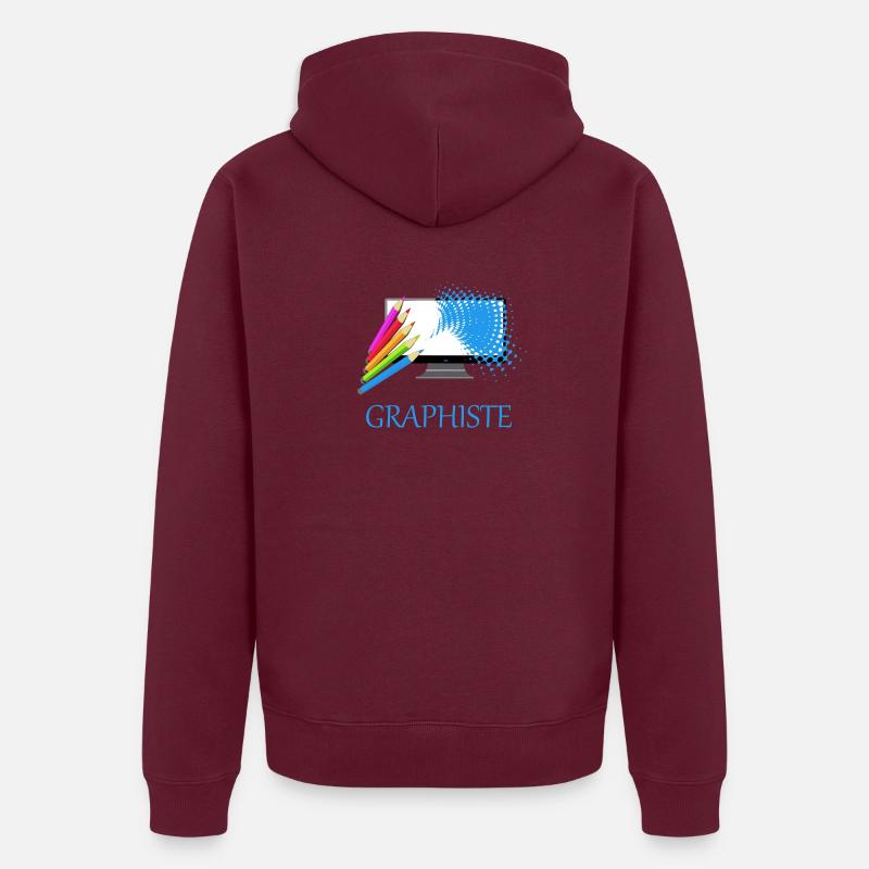 Graphiste - Veste à capuche bio Premium Unisexe - bourgogne