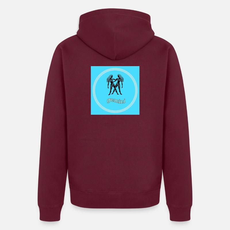 Gémeaux - Veste à capuche bio Premium Unisexe - bourgogne