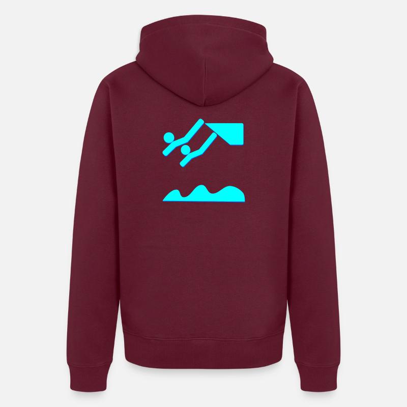 SYNCHRONIZED DIVING DIVING DIVING - Unisex Premium Organic Zip Hoodie - burgundy