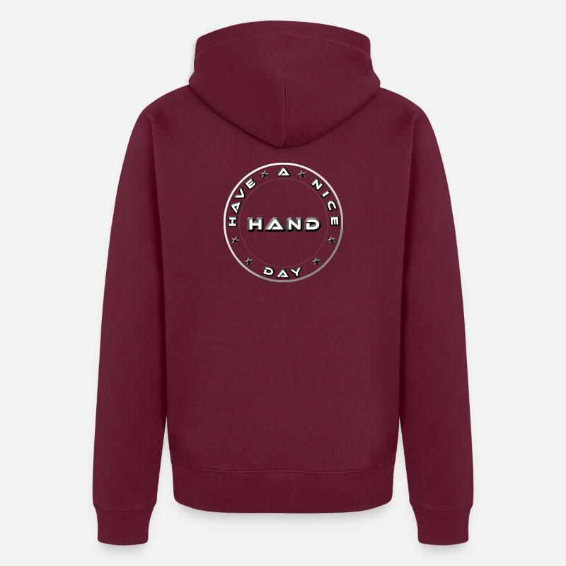 Have a Nice Day Metallisches Hand Emblem Unisex Premium Bio Zip Hoodie