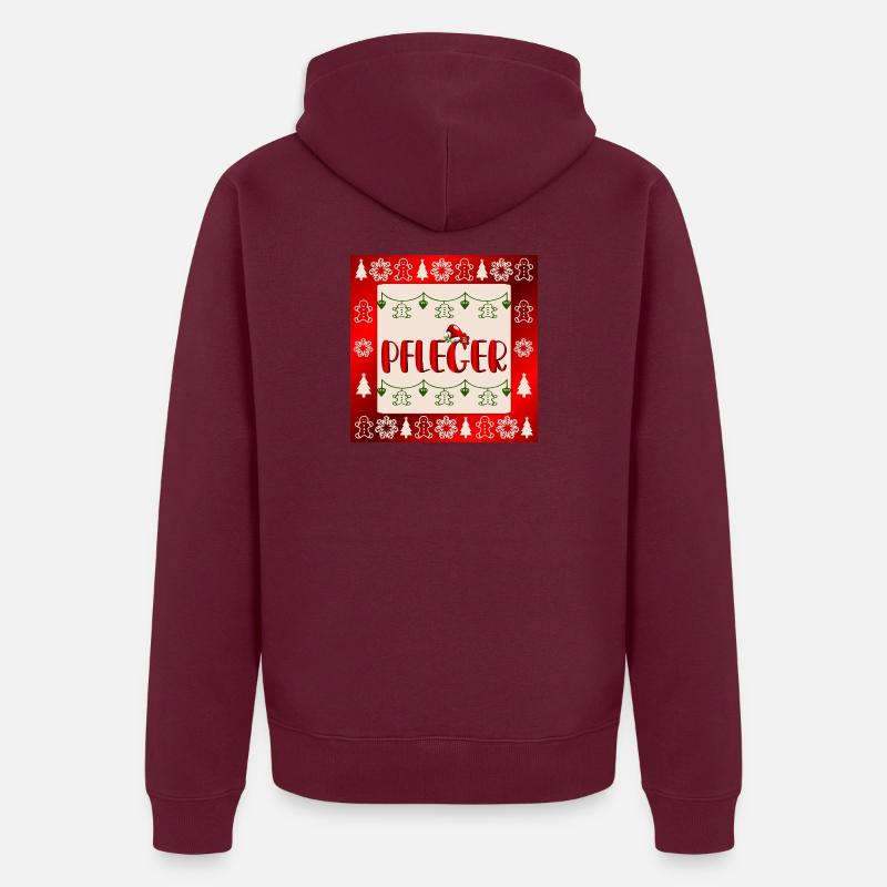 Pflege Pflegefachkräfte Weihnachten Pfleger Unisex Premium Bio Zip Hoodie