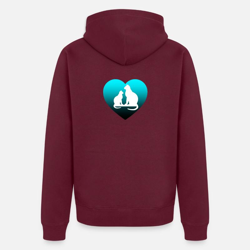 félin - Veste à capuche bio Premium Unisexe - bourgogne