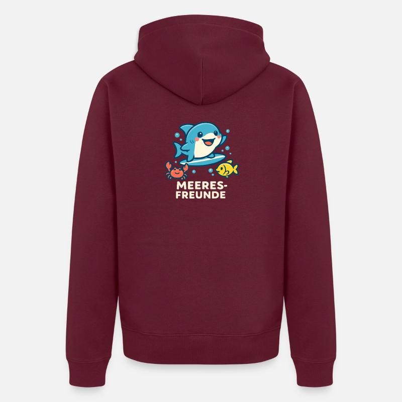 Meeresfreunde Surferfreunde Unisex Premium Bio Zip Hoodie