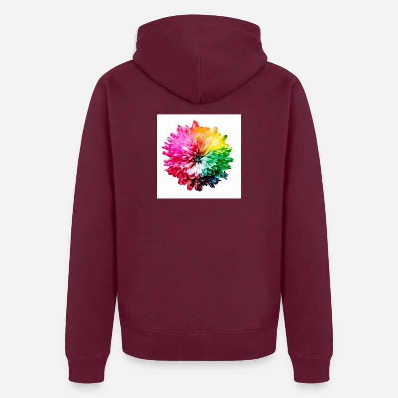 Regenbogen Blüte Explosion Unisex Premium Bio Zip Hoodie