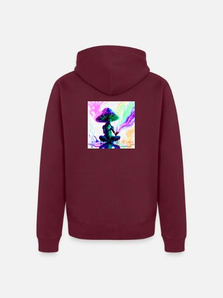Neon Pilz Klangzauber - Unisex Premium Bio Zip Hoodie - Burgunderrot