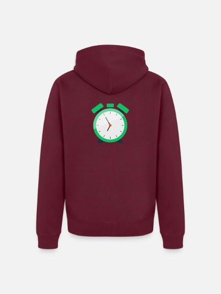 Wecker - Unisex Premium Bio Zip Hoodie - Burgunderrot - Hinten
