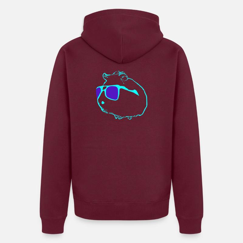 Un cochon d’Inde cool - Veste à capuche bio Premium Unisexe - bourgogne