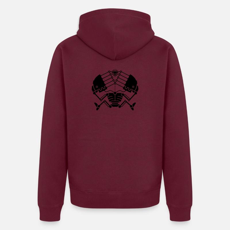 3rd Eye Robotics - black version - Unisex Premium Organic Zip Hoodie - burgundy