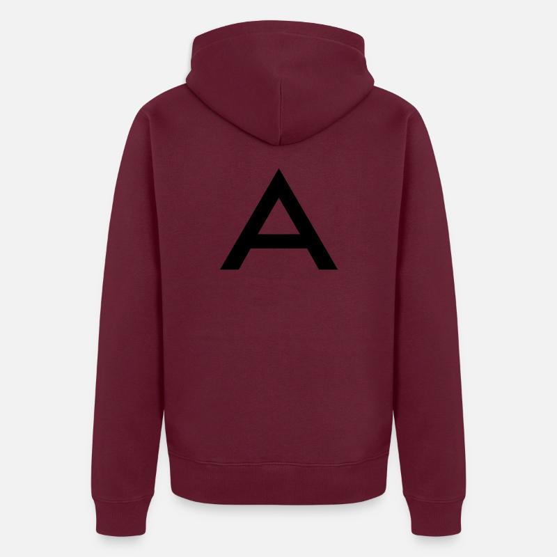 A - Unisex Premium Bio Zip Hoodie - Burgunderrot