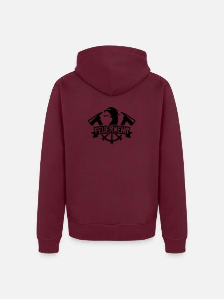 Feuerwehr Firefighter Feuerwehrmann - Unisex Premium Bio Zip Hoodie - Burgunderrot