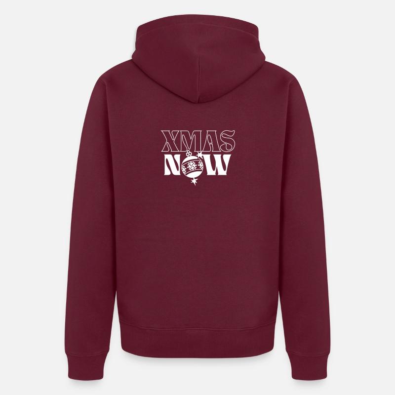 Typographie d’ornement de Noël festif Veste à capuche bio Premium Unisexe