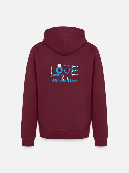 Dialyse Krankenschwester - Unisex Premium Bio Zip Hoodie - Burgunderrot