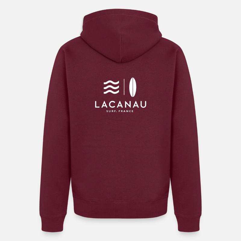 Vague Abstraite Surf  - Veste à capuche bio Premium Unisexe - bourgogne