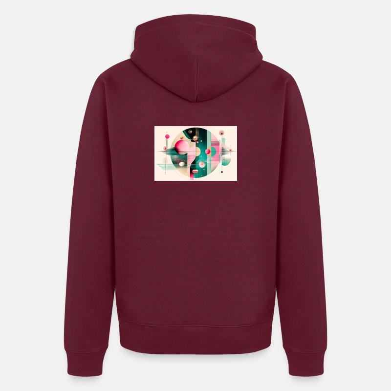 Composition Abstraite Envolée Chromatique Veste à capuche bio Premium Unisexe