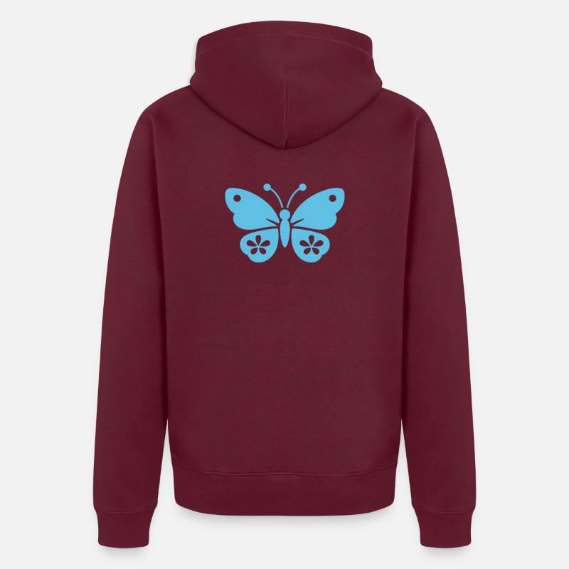 Bleu papillon Veste à capuche bio Premium Unisexe