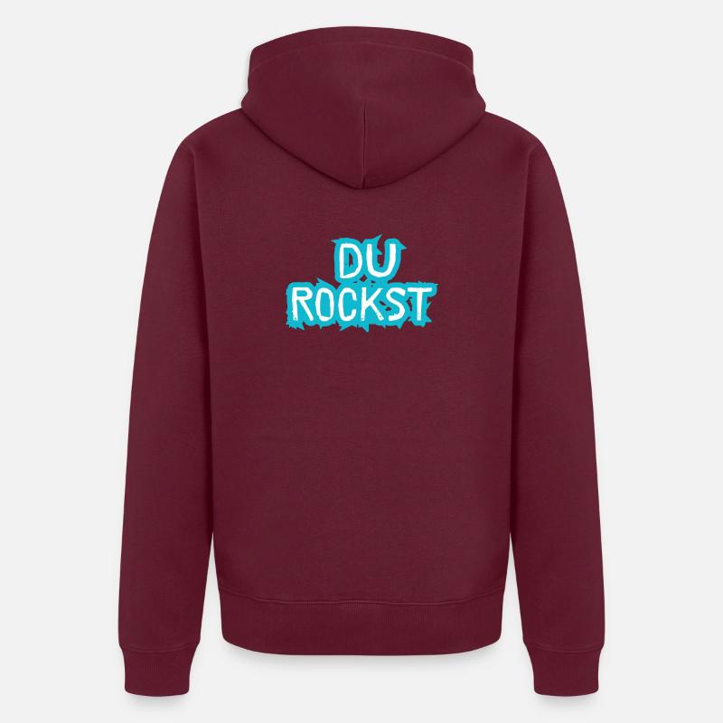 Du Rockst Design Gift Idea Unisex Premium Organic Zip Hoodie