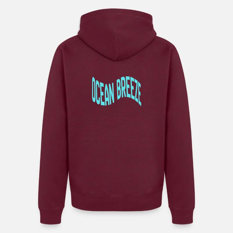 Ocean Breeze gebogene Typografie Unisex Premium Bio Zip Hoodie
