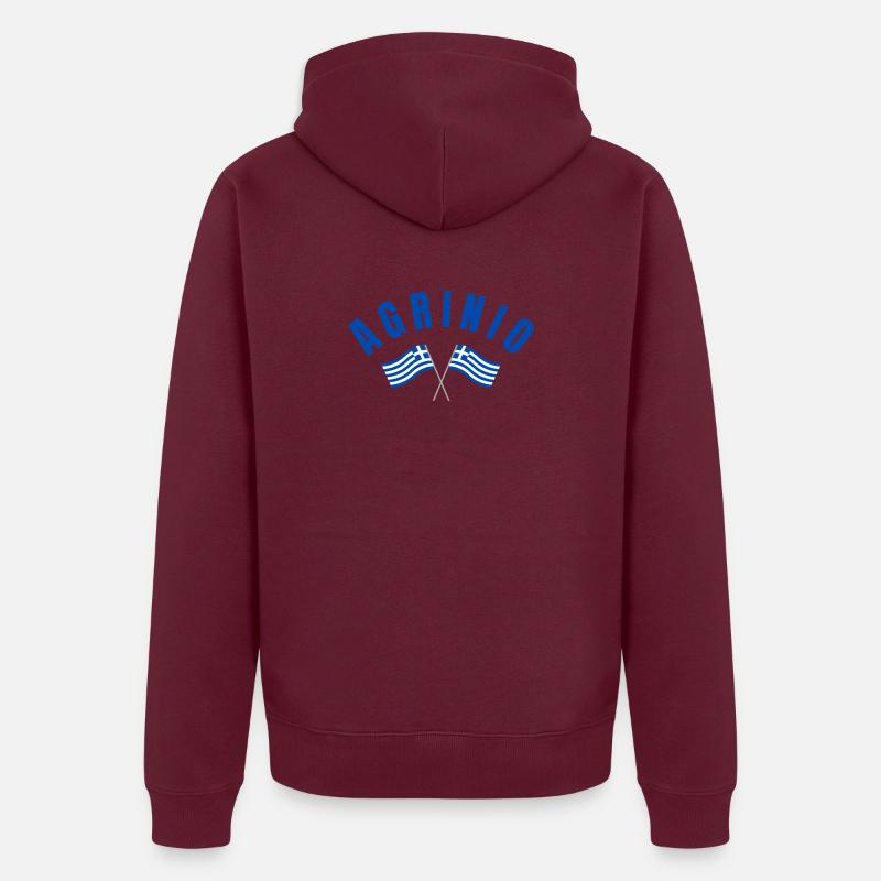 Agrinio en arc avec drapeaux grecs Veste à capuche bio Premium Unisexe