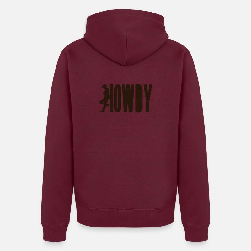 HOWDY Cowboy - Veste à capuche bio Premium Unisexe - bourgogne