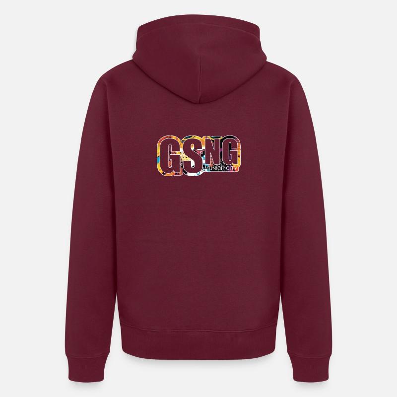 Giesing - l’autre quartier de Munich ! - Veste à capuche bio Premium Unisexe - bourgogne