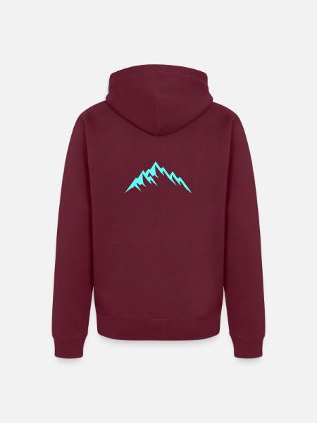 Mountains Gipfel Berge - Unisex Premium Bio Zip Hoodie - Burgunderrot