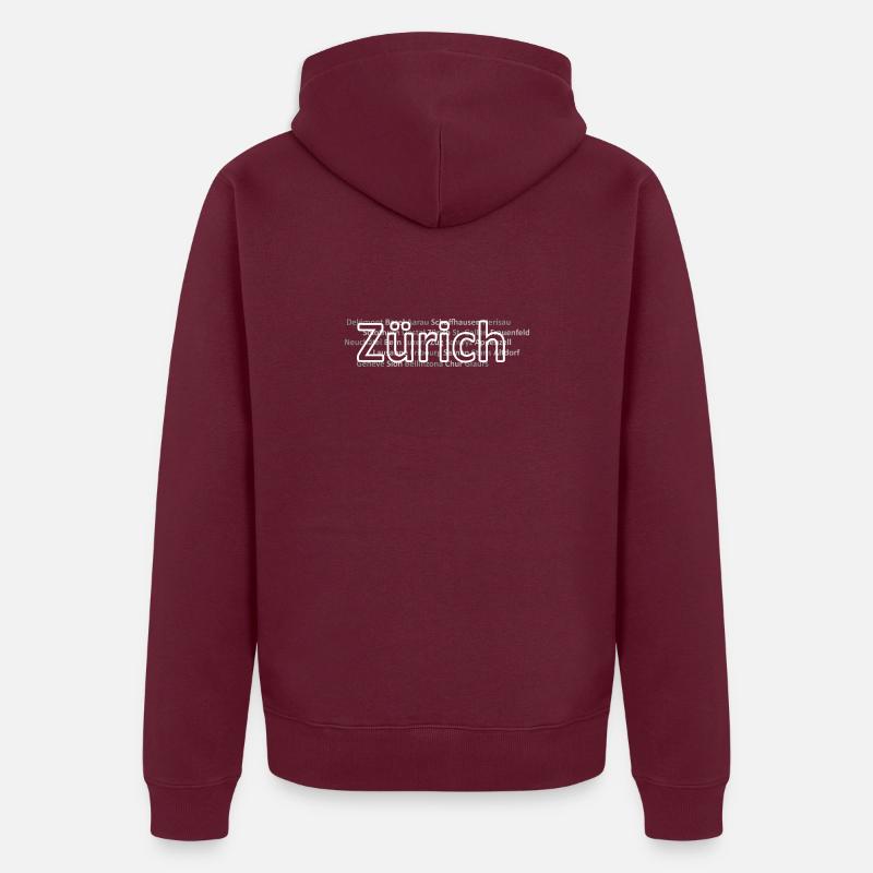 Schweizer Städte Zürich Unisex Premium Bio Zip Hoodie