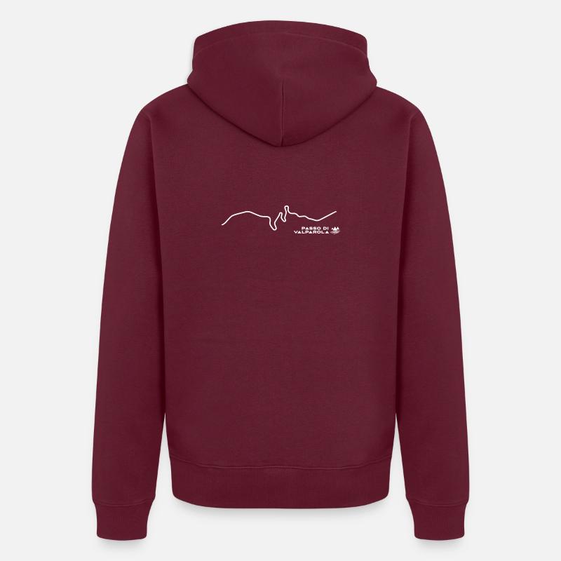 Passo di Valparola – Dolomiten-Pass Unisex Premium Bio Zip Hoodie