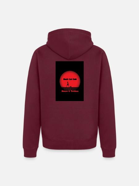 black_cat-girl-2345380_1280 - Unisex Premium Bio Zip Hoodie - Burgunderrot