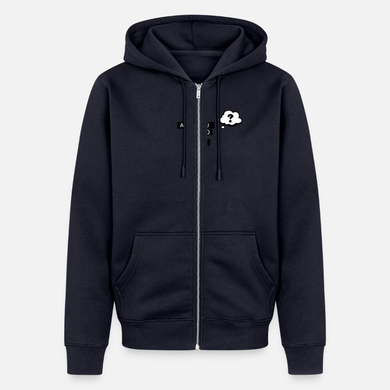Bulle Comiques point d'interrogation - Veste à capuche bio Premium Unisexe - bleu marine