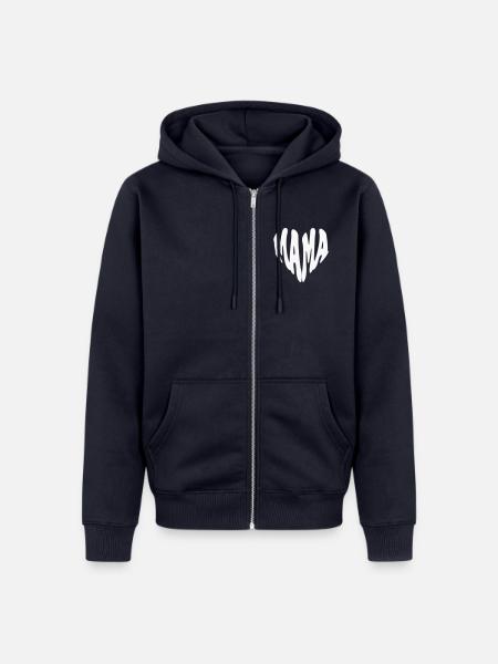 Mama – Kleines Herz (Sonderfarbe) - Unisex Premium Bio Zip Hoodie - Navy