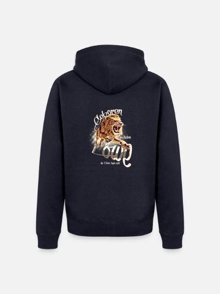 löwe sternzeichen BDAY geburtstag vintage - Unisex Premium Bio Zip Hoodie - Navy