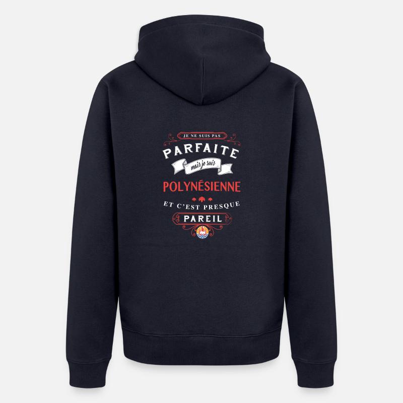 Polynesienne Parfaite - Veste à capuche bio Premium Unisexe - bleu marine