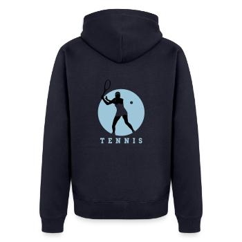 tennisspielerin_01_a_2c - Veste à capuche bio Premium Unisexe - bleu marine - Dos - Nico (187cm)