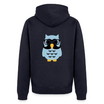 Chouette Hibou - Veste à capuche bio Premium Unisexe - bleu marine - Dos - Nico (187cm)