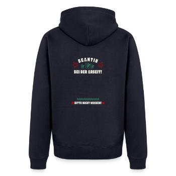 Schlafende Beamtin - Unisex Premium Bio Zip Hoodie - Navy - Hinten - Nico (187cm)