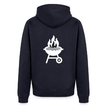 Grill Icon - Unisex Premium Organic Zip Hoodie - navy - Back - Nico (187cm)