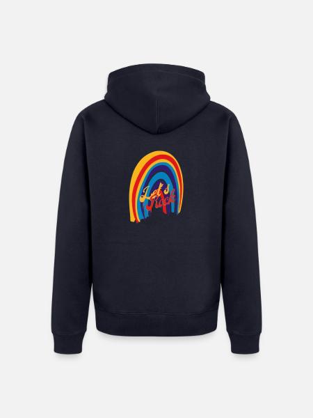 Lets Rock Regenbogen - Unisex Premium Bio Zip Hoodie - Navy