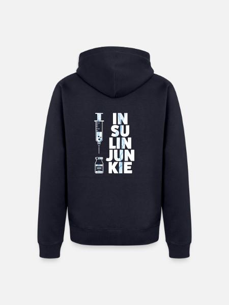Insulin Junkie - Unisex Premium Bio Zip Hoodie - Navy