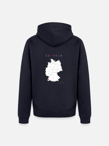 DA HEIM Shirt Männer - Unisex Premium Bio Zip Hoodie - Navy