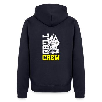 Grill Crew - Unisex Premium Organic Zip Hoodie - navy - Back - Nico (187cm)