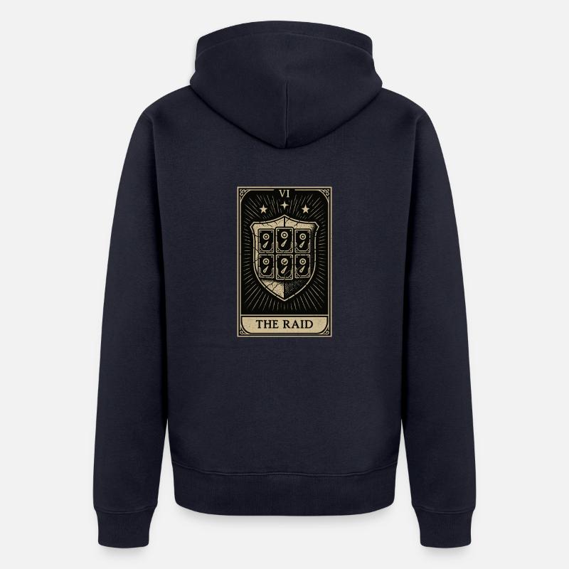 Tarot Datahoarding: Der RAID-Schutz - Unisex Premium Bio Zip Hoodie - Navy
