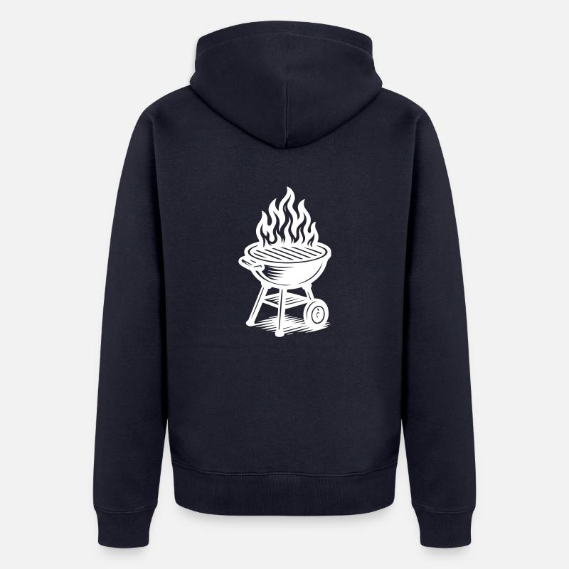 Grill Feu Grillades - Veste à capuche bio Premium Unisexe - bleu marine